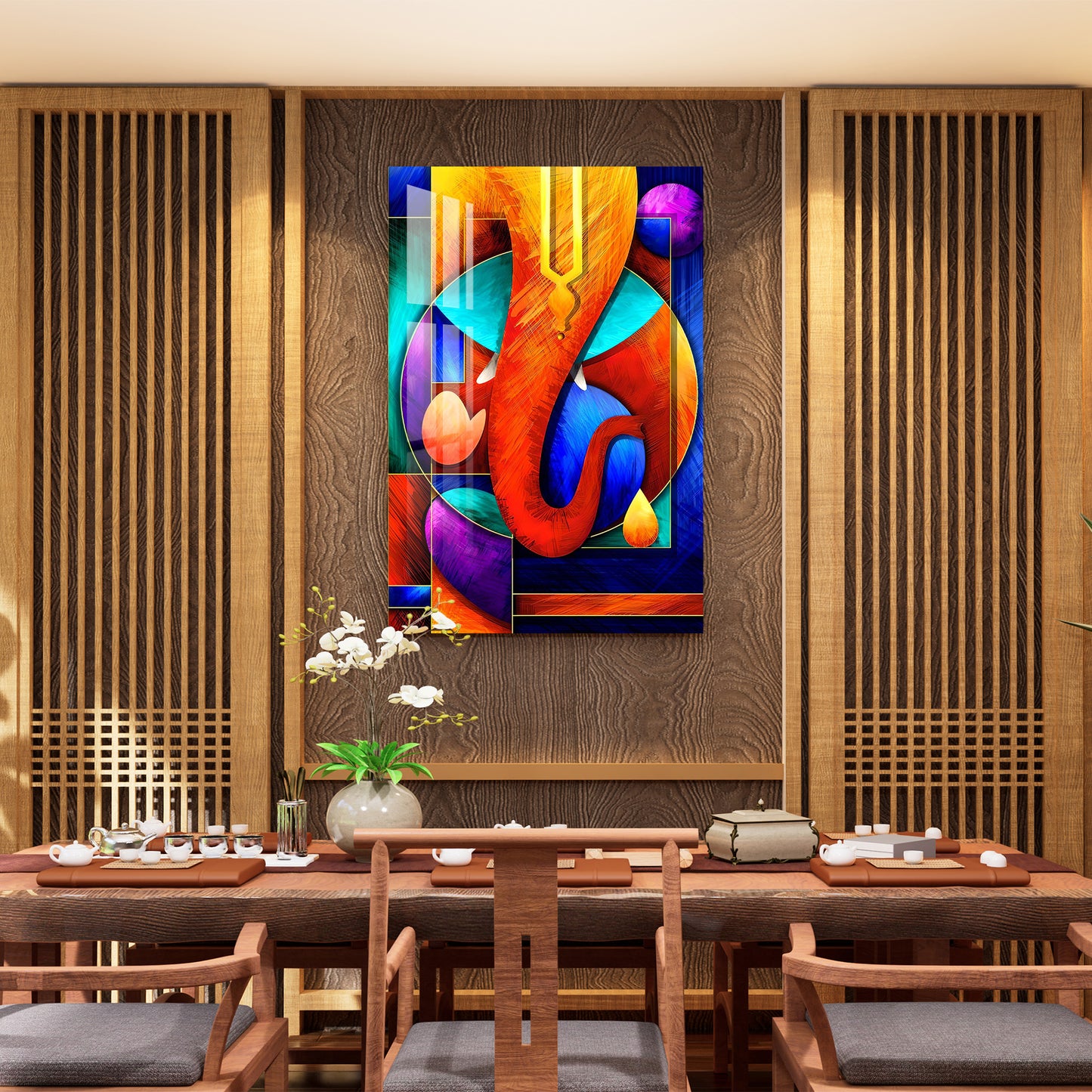 Vibrant Ganpati Acrylic Wall Art