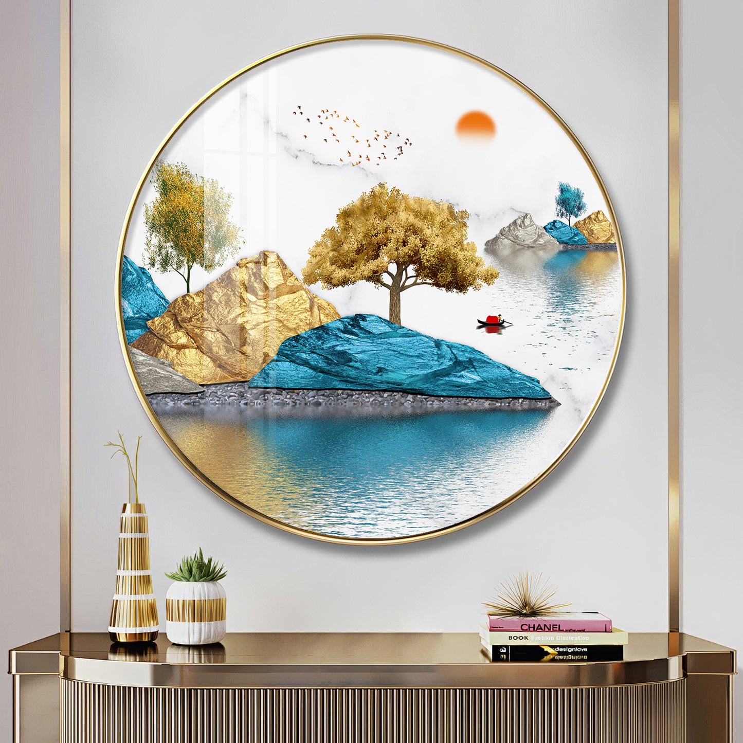 Lakebound Ascent Premium Acrylic Round Wall Art