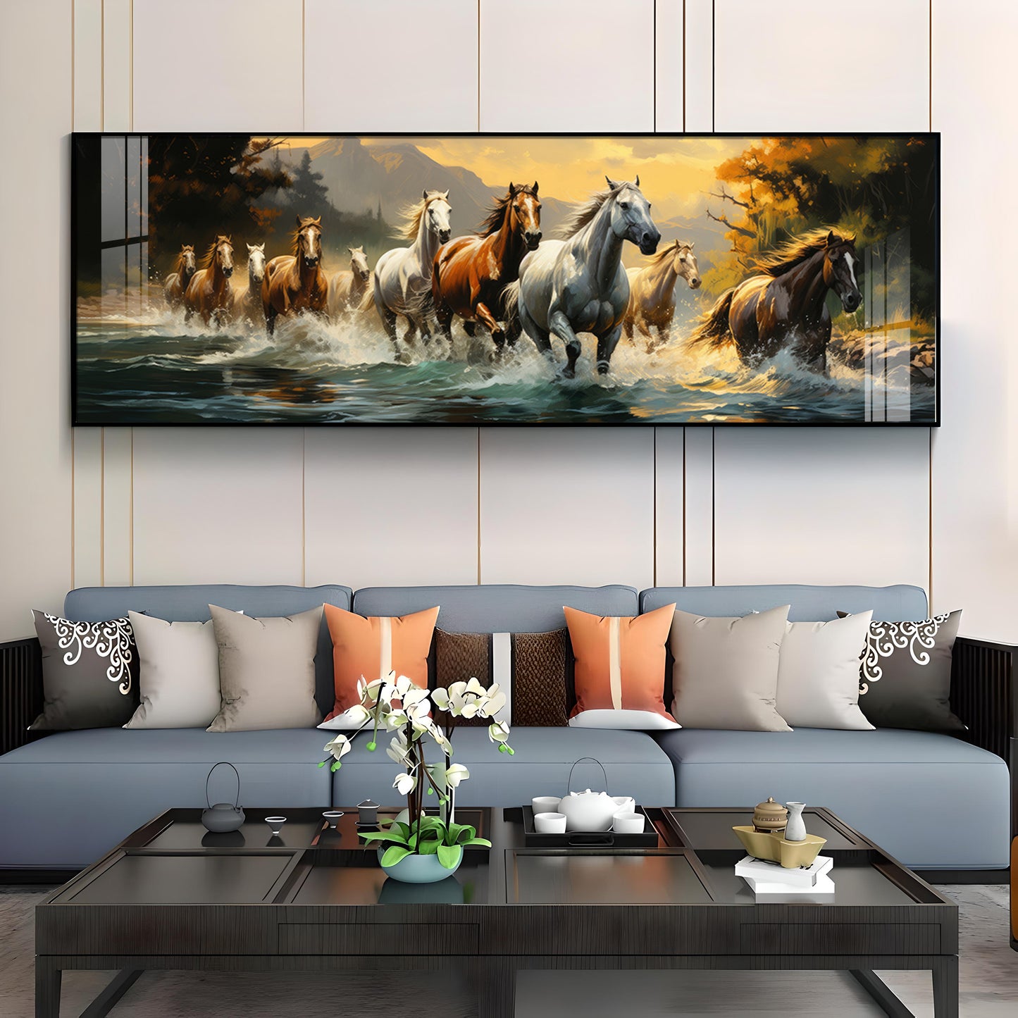 Horses in Harmony Premium Acrylic Horizontal Wall Art