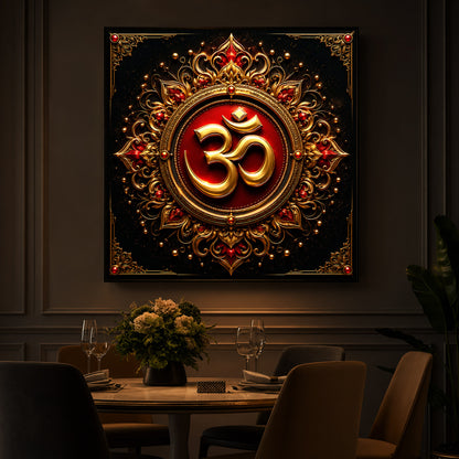 Beautiful Om Symbol Modern Luxury Backlight Square Wall Art