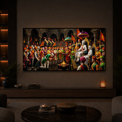 Chhatrapati Shivaji Maharaj Raj Darbar Modern Luxury Backlight Horizontal Wall Art