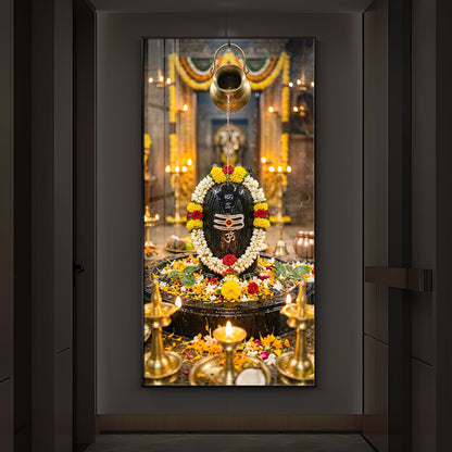 Somnath Jyotirlinga Modern Luxury Backlight Vertical Wall Art