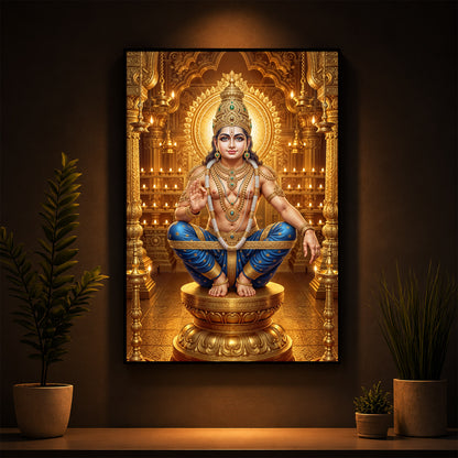 Ayyappan Swamy Modern Luxury Backlight Vertical Wall Art