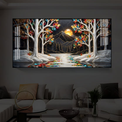 Tree Of Life Modern Luxury Backlight Horizontal Wall Art