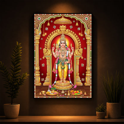 Son of Shiva Lord Murugan Modern Luxury Backlight Vertical Wall Art