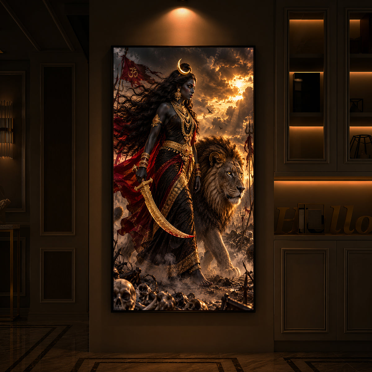 Mata Kali Modern Luxury Backlight Vertical Wall Art