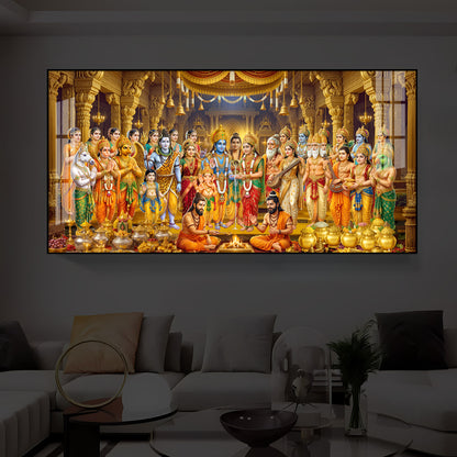 Srinivasa Kalyanam Modern Luxury Backlight Horizontal Wall Art