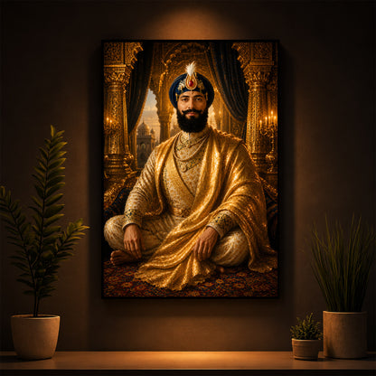 Sri Guru Gobind Singh Ji Modern Luxury Backlight Vertical Wall Art