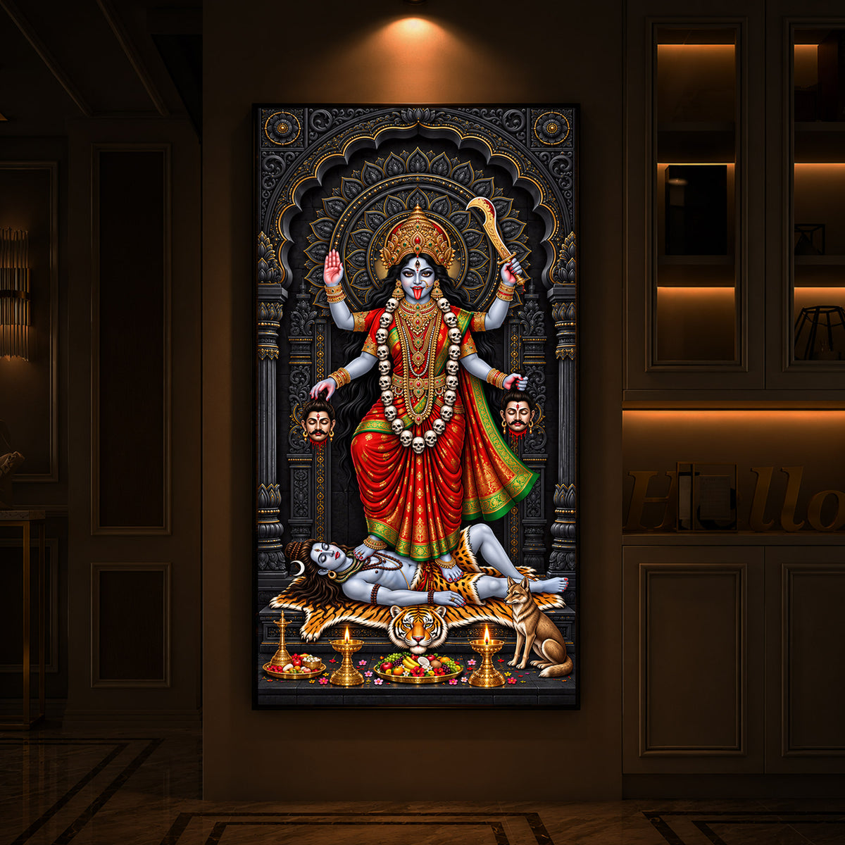 Mahakali Modern Luxury Backlight Vertical Wall Art