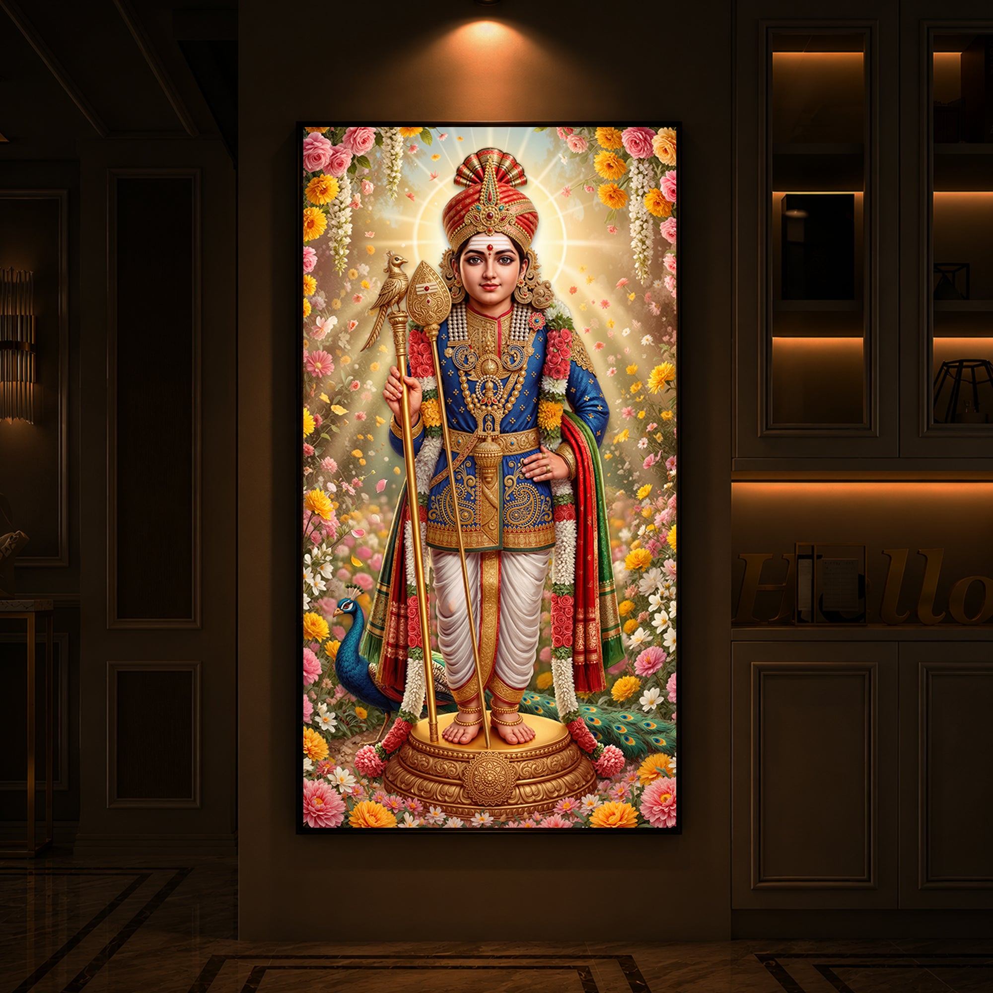 Murugan Ji Modern Luxury Backlight Vertical Wall Art