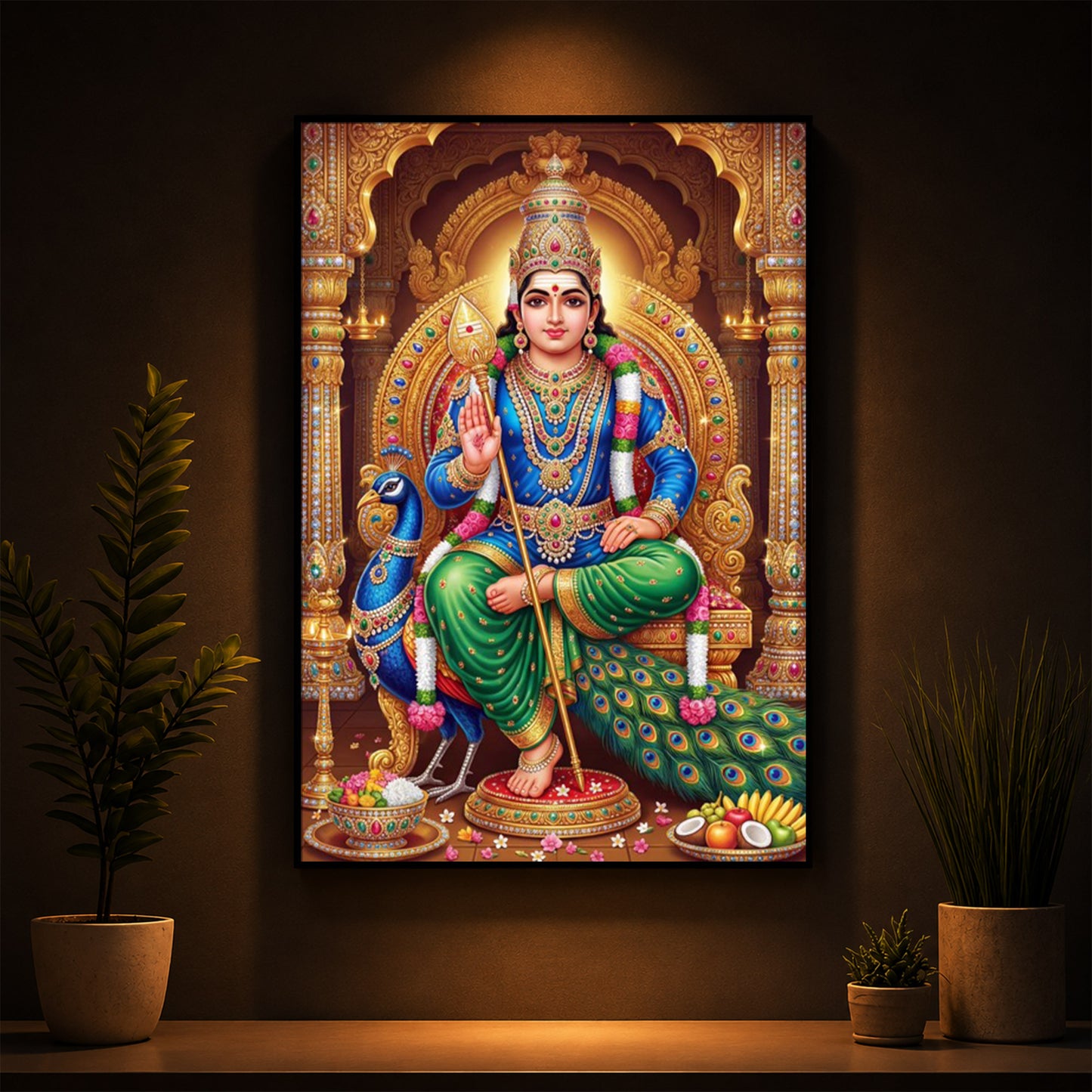 Muruganthunai Modern Luxury Backlight Vertical Wall Art