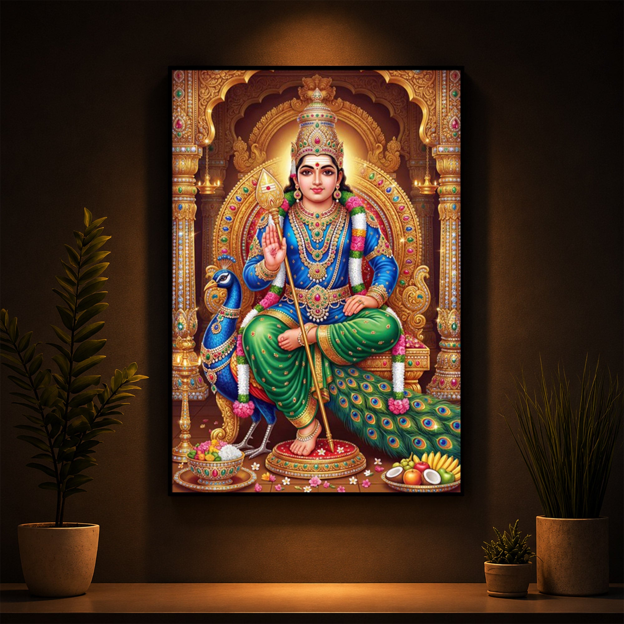 Muruganthunai Modern Luxury Backlight Vertical Wall Art