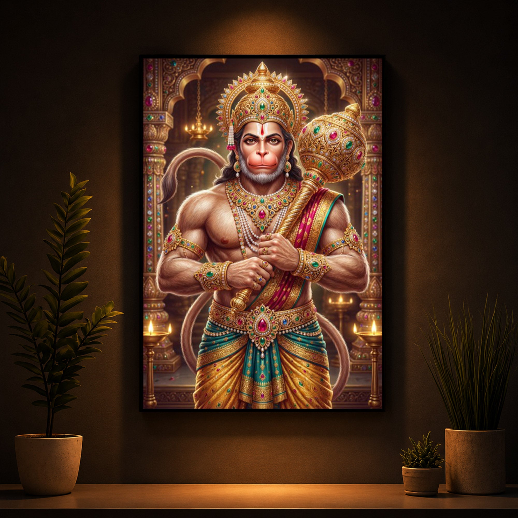 Jay Bajarangbali Modern Luxury Backlight Vertical Wall Art