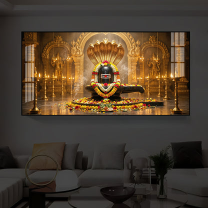Bholenath Ji Modern Luxury Backlight Horizontal Wall Art