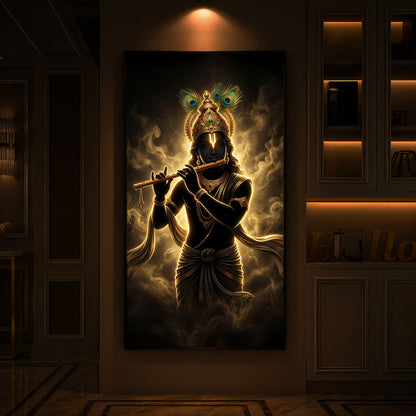 Krishna Modern Luxury Backlight Vertical Wall Art