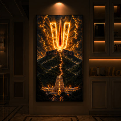 Spiritual Balaji Tilak Modern Luxury Backlight Vertical Wall Art