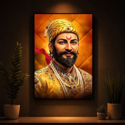Chhatrapati Shivaji Modern Luxury Backlight Vertical Wall Art