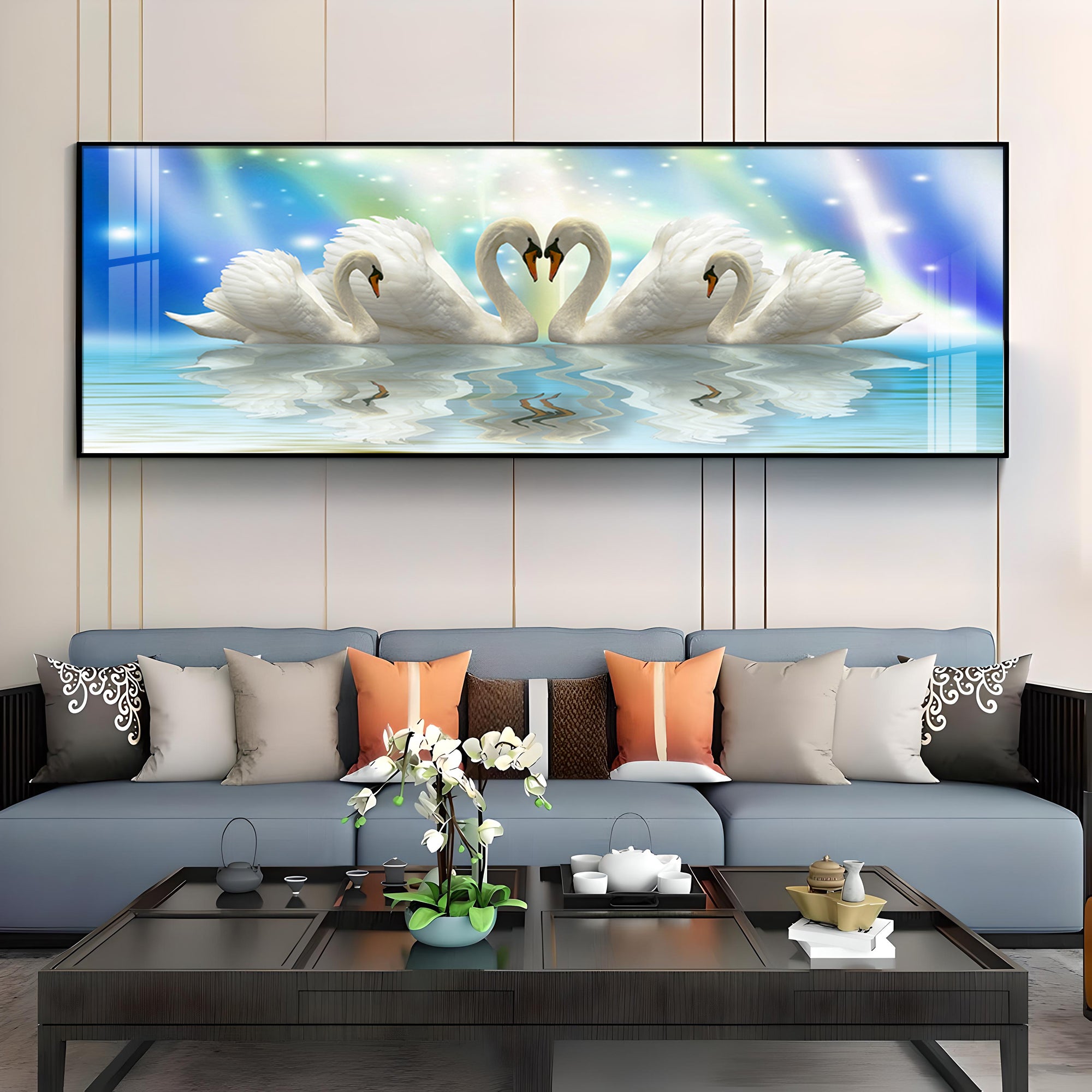 Elegant Swan Premium Acrylic Horizontal Wall Art
