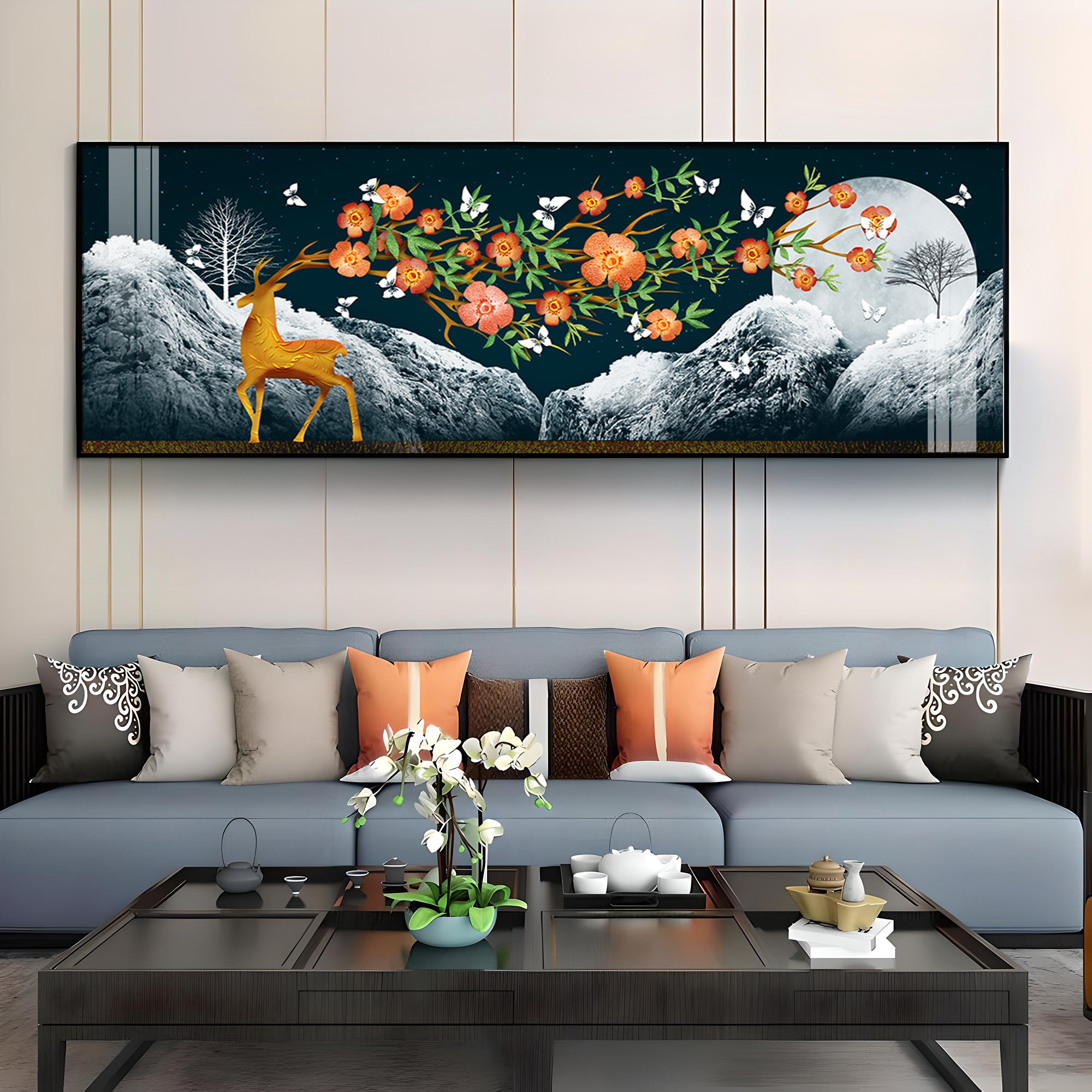 Deer At The Summit Premium Acrylic Horizontal Wall Art