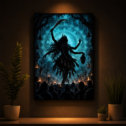 Maa Mahakali Modern Luxury Backlight Vertical Wall Art