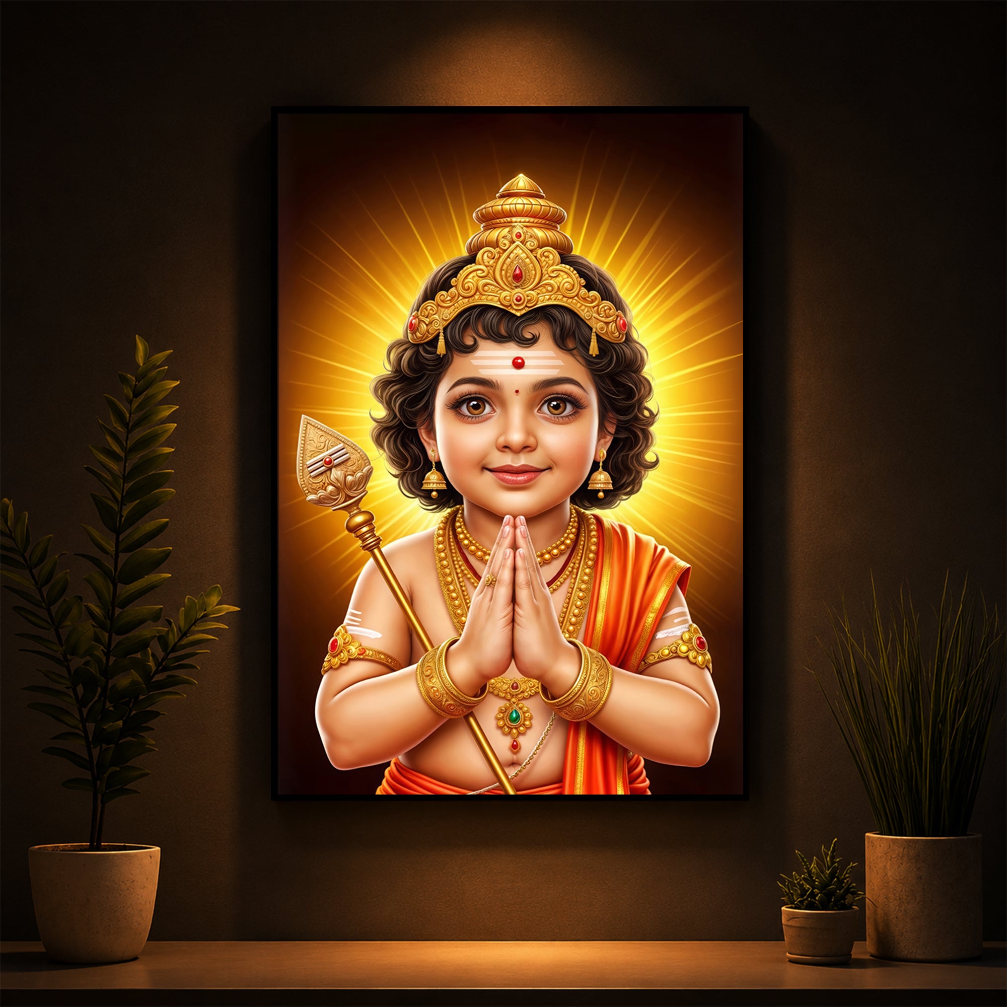 Murugan Ji Balroop Modern Luxury Backlight Vertical Wall Art