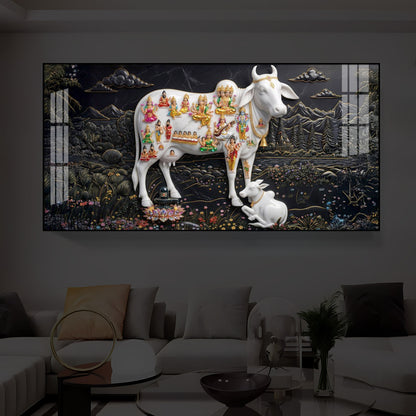 Decorative Kamdhenu Modern Luxury Backlight Horizontal Wall Art