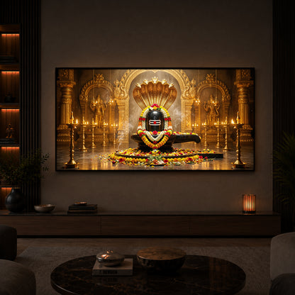 Bholenath Ji Modern Luxury Backlight Horizontal Wall Art