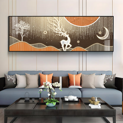 Deer In Serene Snowy Sentinel Premium Acrylic Horizontal Wall Art