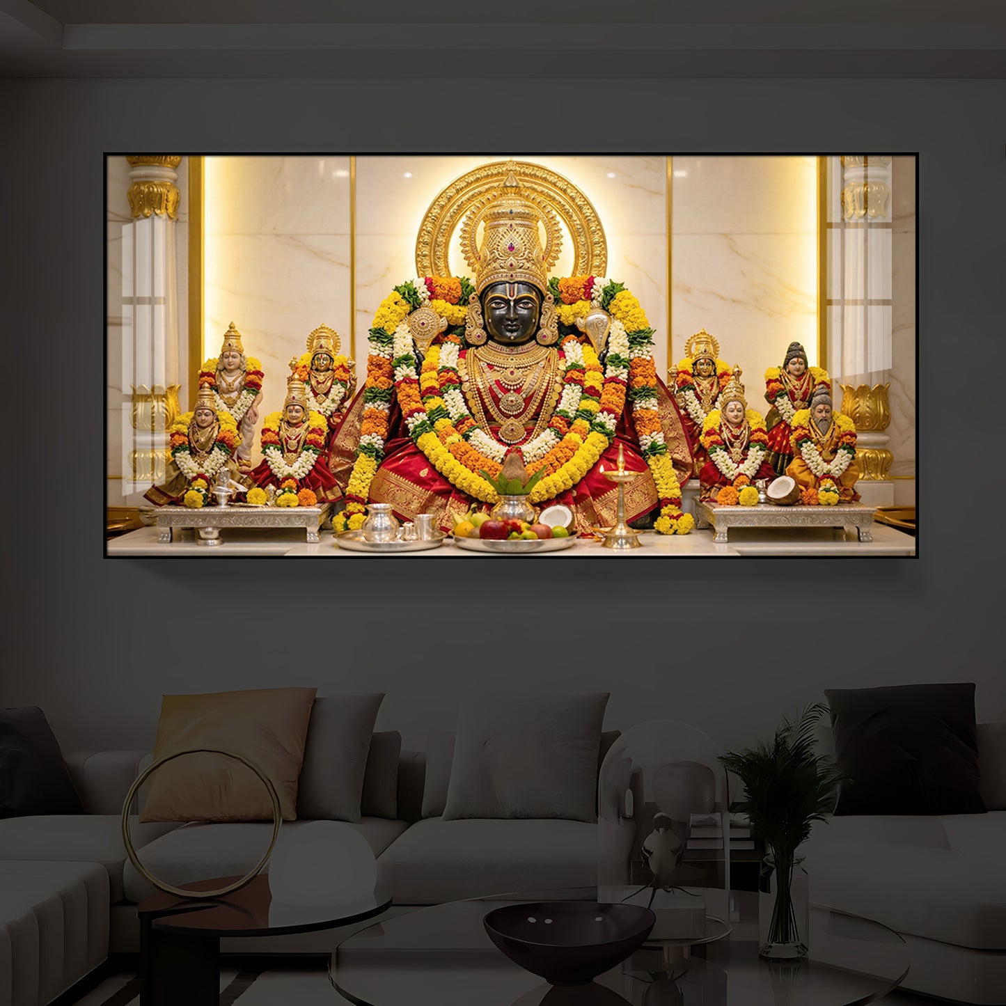 Badrinarayan Modern Luxury Backlight Horizontal Wall Art