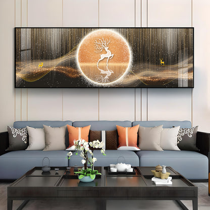 Deer In The Golden Halo Premium Acrylic Horizontal Wall Art