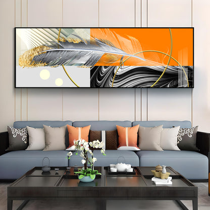 Feather Glow Delight Premium Acrylic Horizontal Wall Art