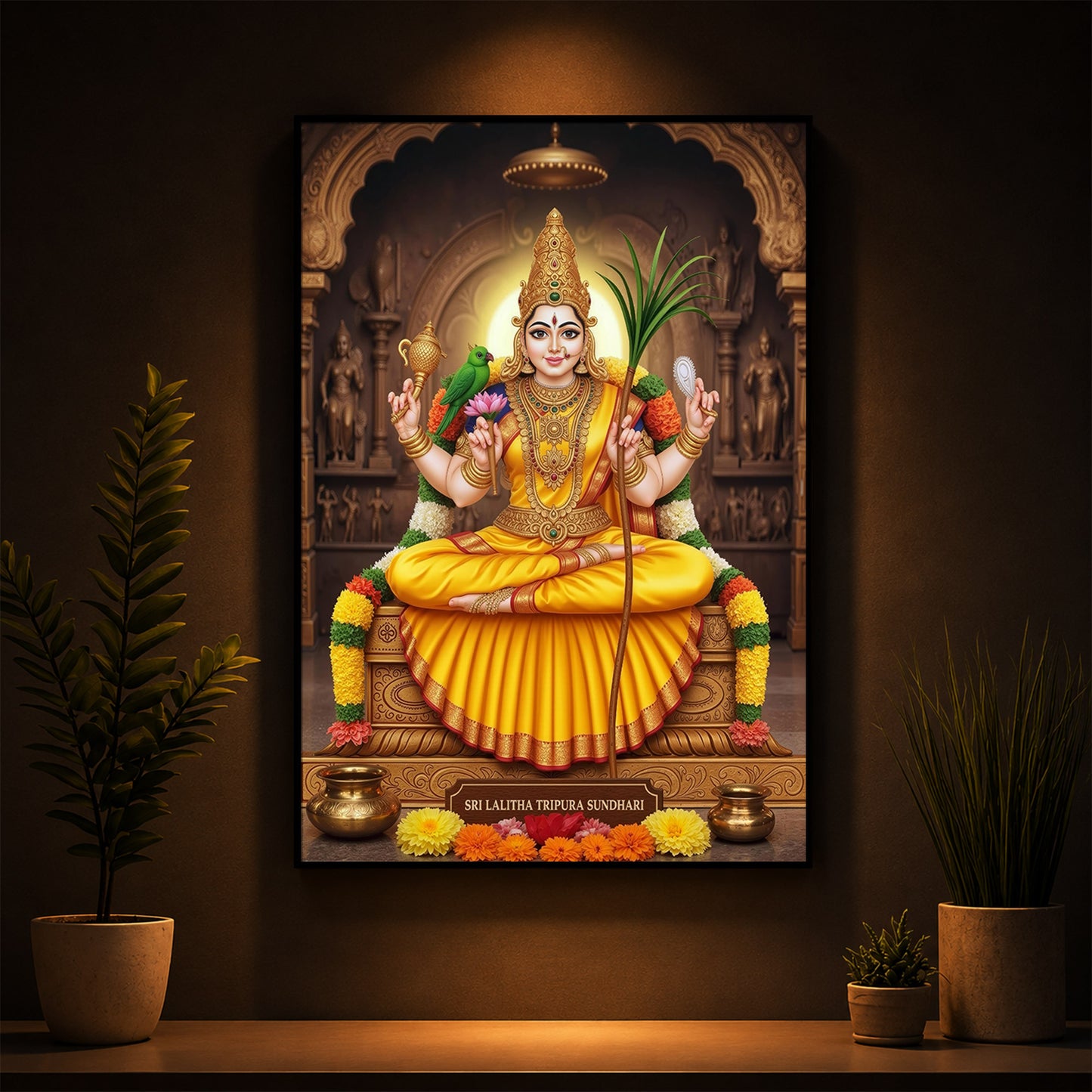 Sri Vidhya Sadhana Modern Luxury Backlight Vertical Wall Art