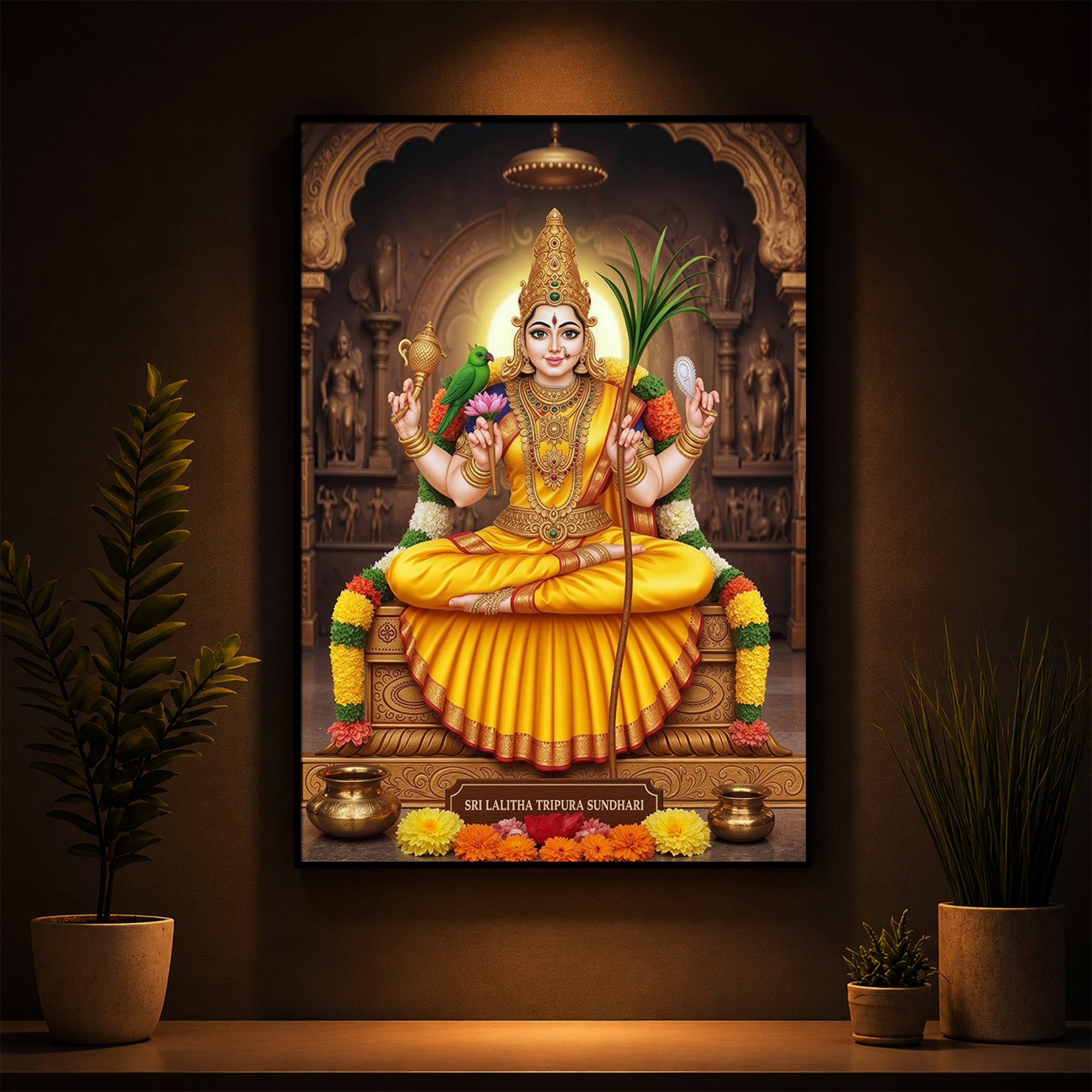 Sri Vidhya Sadhana Modern Luxury Backlight Vertical Wall Art
