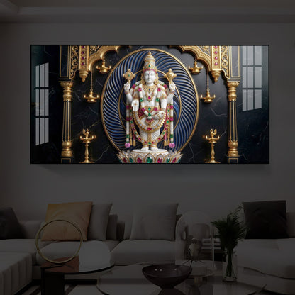Lord Tirupati Balaji Modern Luxury Backlight Horizontal Wall Art