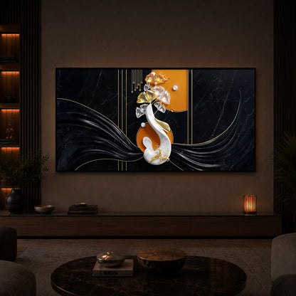 Black & Bold Modern Luxury Backlight Horizontal Wall Art