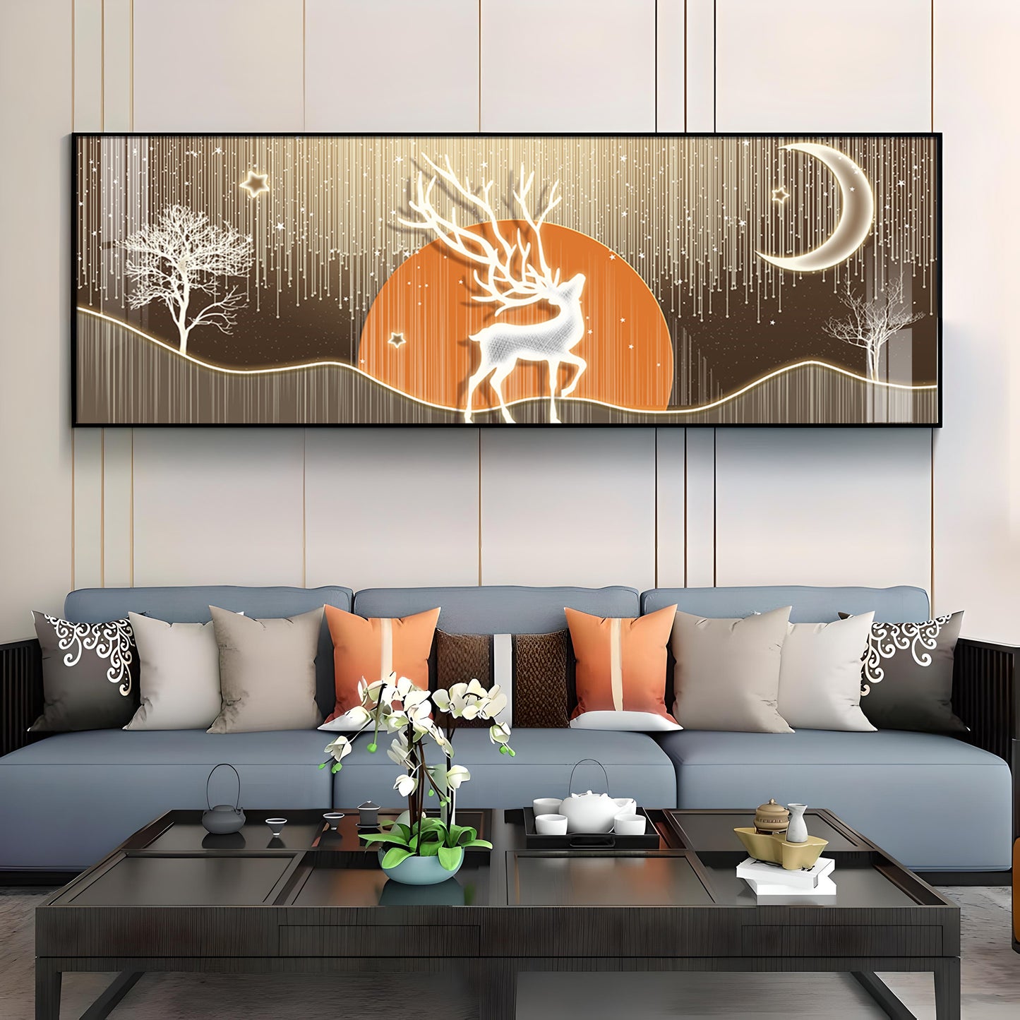 Deer Silverlight Stag Premium Acrylic Horizontal Wall Art