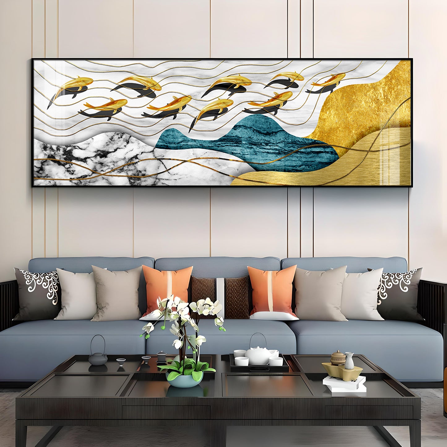 Golden Wings Elegance Premium Acrylic Horizontal Wall Art