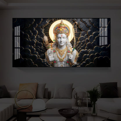Lord Ram Modern Luxury Backlight Horizontal Wall Art