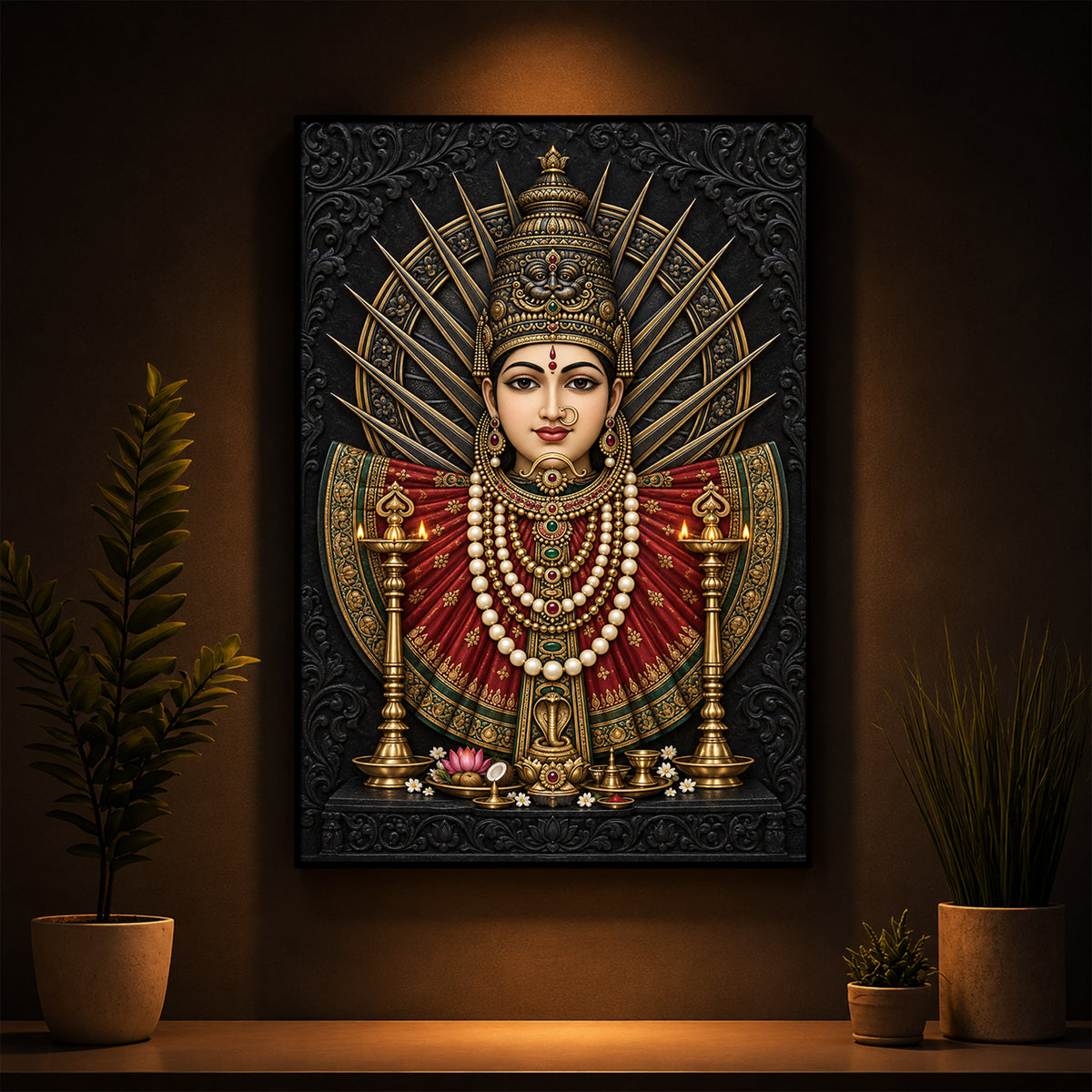 Renuka Devi Modern Luxury Backlight Vertical Wall Art