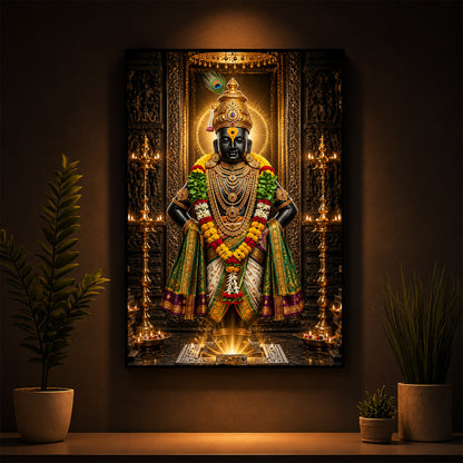 God Vitthal Modern Luxury Backlight Vertical Wall Art