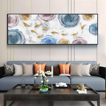 Fish With Abstract Circular Premium Acrylic Horizontal Wall Art
