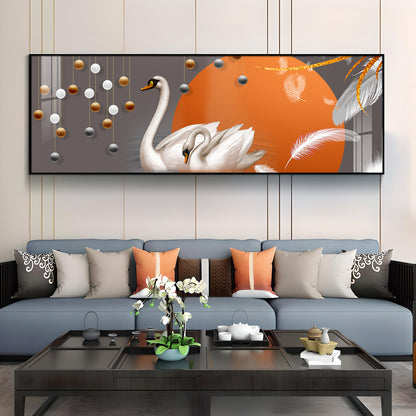 Graceful Couple Swan Premium Acrylic Horizontal Wall Art