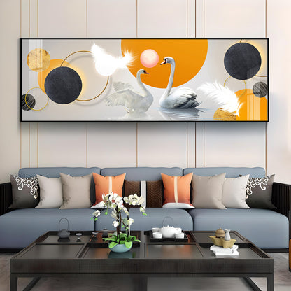Swans in Sync Premium Acrylic Horizontal Wall Art