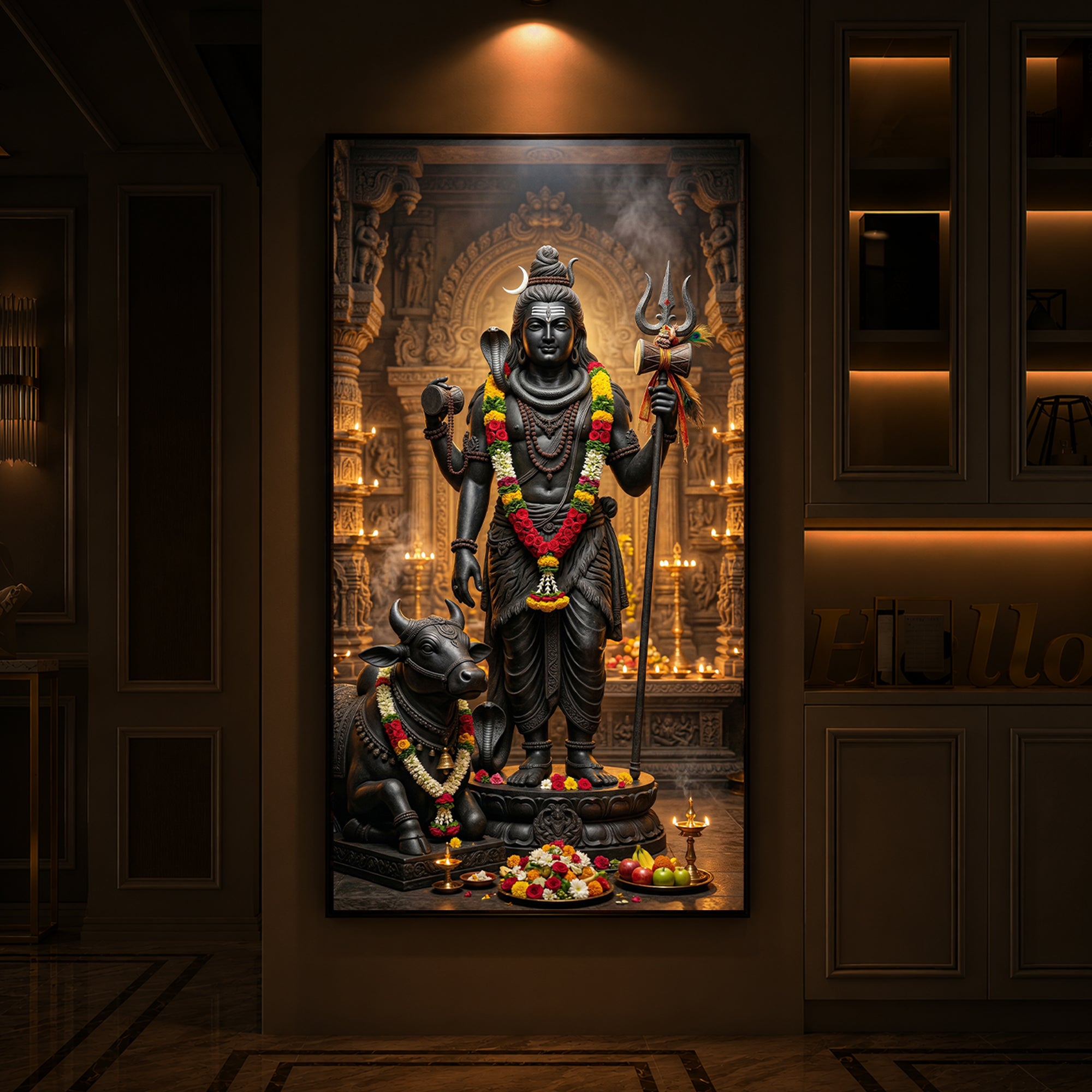 Divine Shivay Modern Luxury Backlight Vertical Wall Art