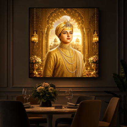 Guru Har Krishan Ji Modern Luxury Backlight Square Wall Art