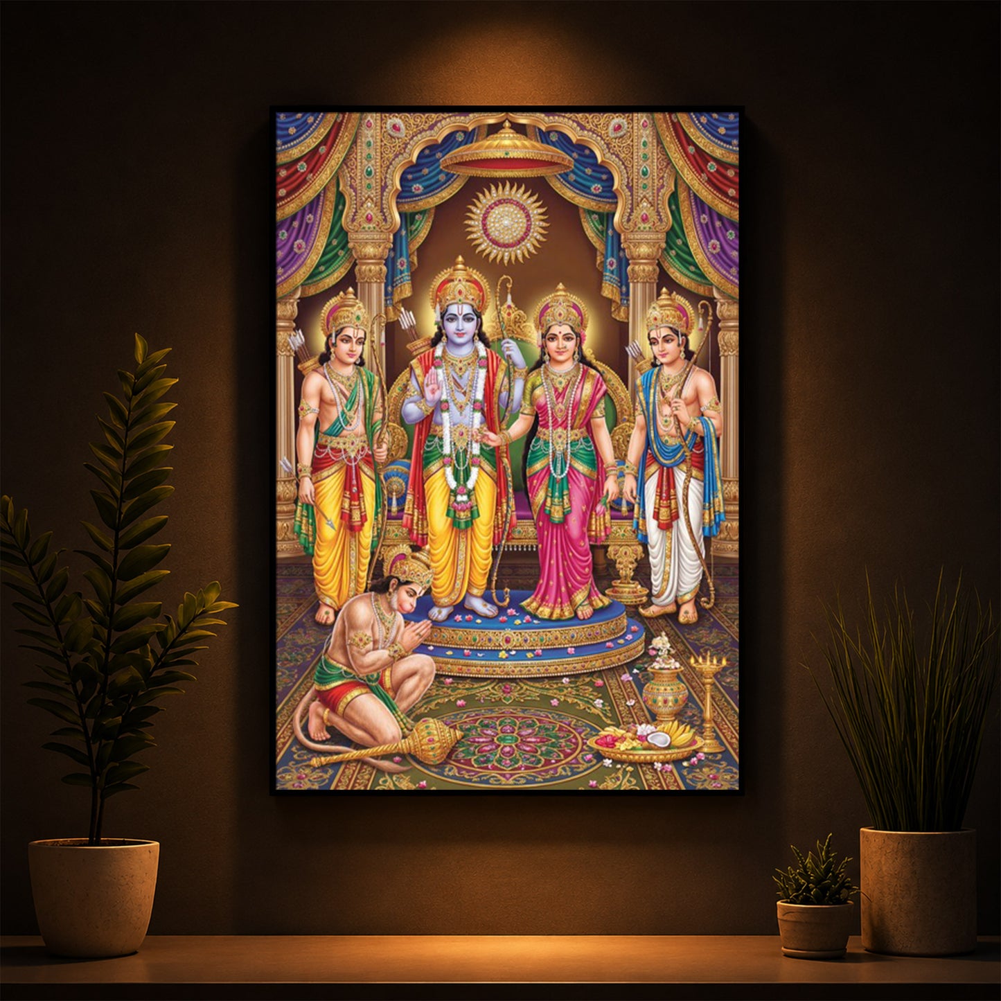 Ram Darbar Modern Luxury Backlight Vertical Wall Art