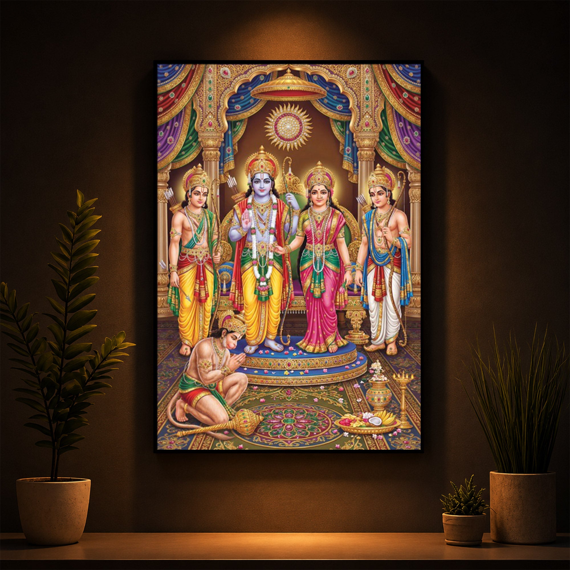 Ram Darbar Modern Luxury Backlight Vertical Wall Art