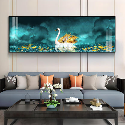 Serene Swan Drift Premium Acrylic Horizontal Wall Art