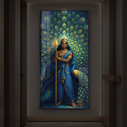Murugan Bhagwan Ji Modern Luxury Backlight Vertical Wall Art