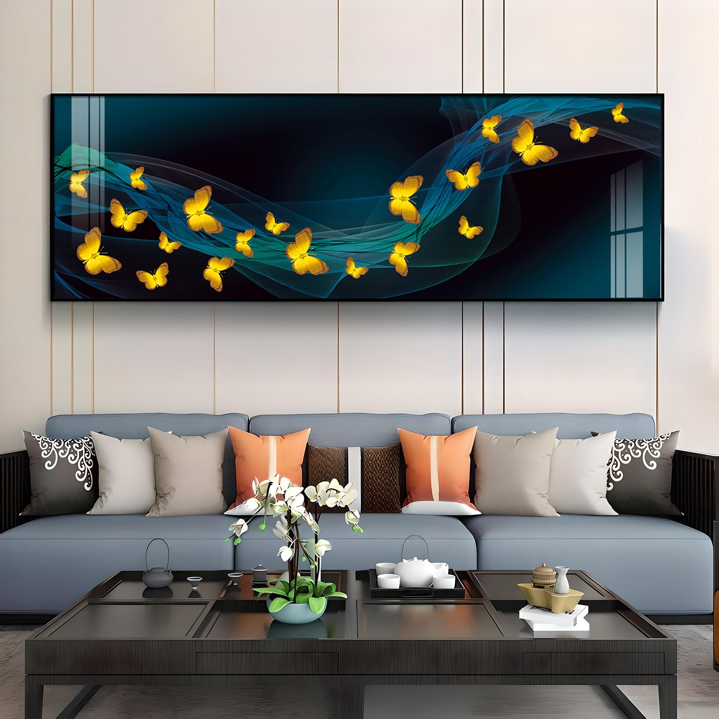 Golden Wing Dance Premium Acrylic Horizontal Wall Art